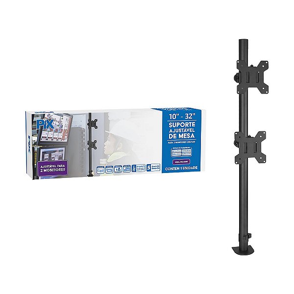 SUPORTE MONITOR AJUSTAVEL ( 2 MONITORES ) - MORSA - 10 A 32 - PX-100M