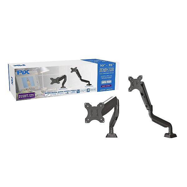SUPORTE MONITOR PISTAO A GAS ( 1 MONITOR ) - MORSA - 10 A 35 - PX-F80M