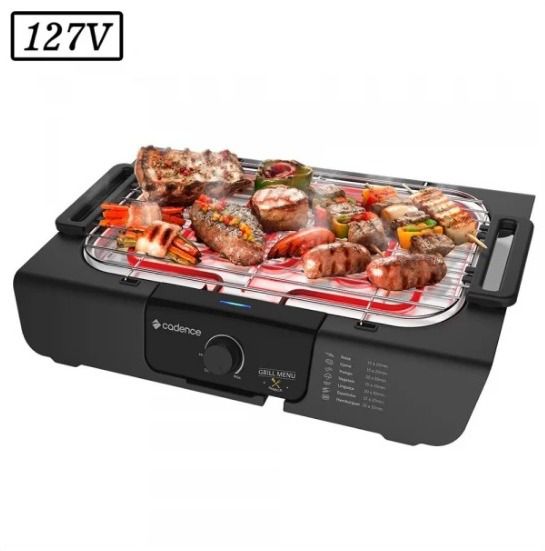 CHURRASQUEIRA ELETRICA CADENCE GRILL MENU GRL810 1800W 127V PRETA