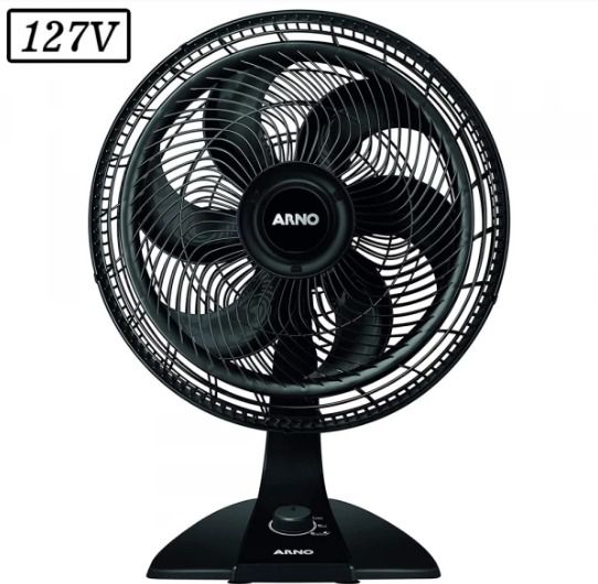 VENTILADOR ARNO VF42 TURBO FORCE 2 EM 1 40CM 6 PAS 3 VEL 127V PRETO