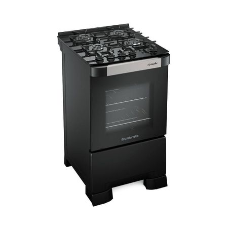 Fogão Decorato Vetro G3 04 Bocas Preto Fosco