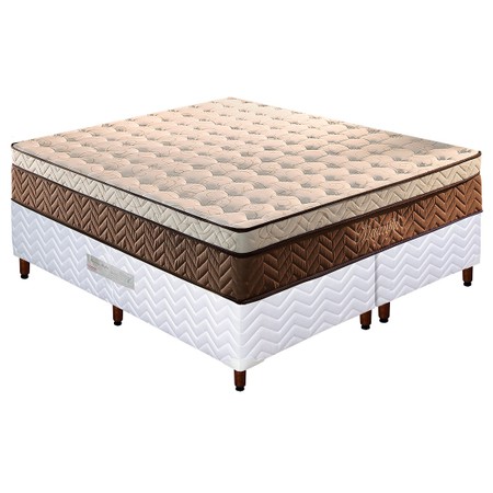 Conjunto Box Magnific Casal Queen Size 158cm com Molas Ensacadas