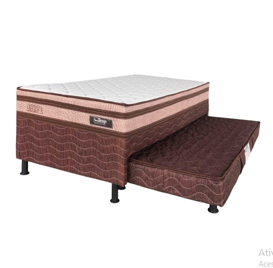 Cama Box Mola Solteiro 88cm América com Auxiliar | Design Colchões