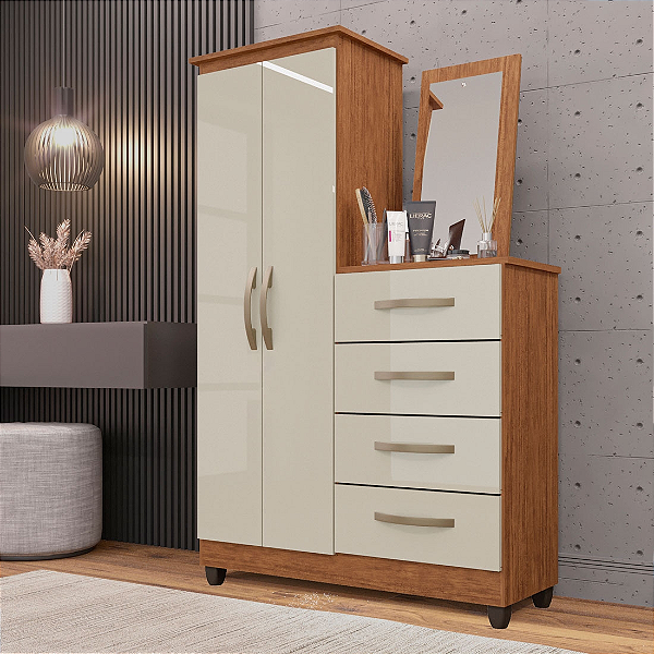 Cômoda Multiuso Linda com Espelho