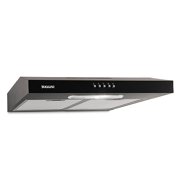 Depurador Slim Suggar 60cm DPS161PT Preto - Dupla Filtragem, 03 velocidades, Coifa e Depurador