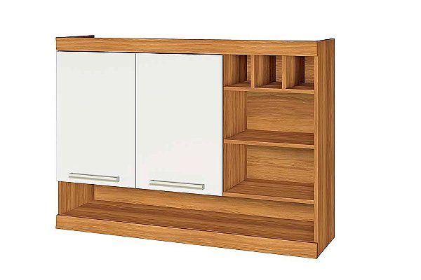 ARMARIO NESHER 2P ABRIR C/ ADEGA BURGUESA PREMIUM 120CM FREIJO / BRANCO