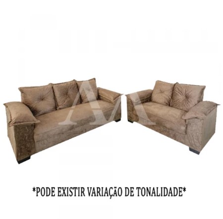 CJ ESTOFADO LIFESPUMA 2/3 LUGARES PAULINHA BEGE