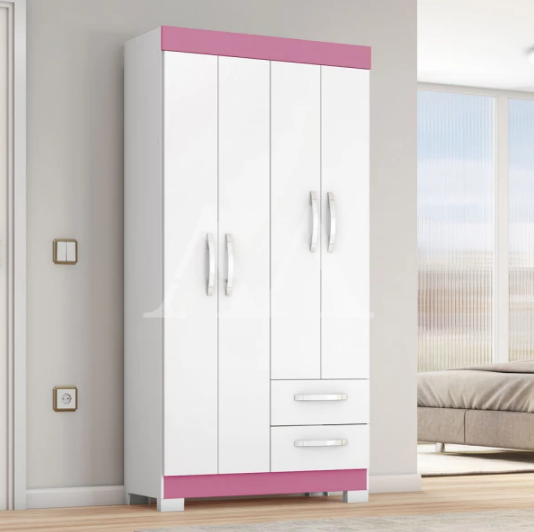 ROUPEIRO 4P. ABRIR 2G NOTAVEL NT 6010 BRANCO NEW/ROSA FLEX