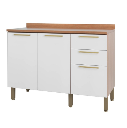 Balcão Sálvia 2 Portas e 3 Gavetas 120cm - Telasul