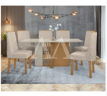 CJ MESA 6C LOPAS ASTRID CANT.COPO CAD ASTRID 160X80 LINHO RINZAI BEGE AMENDOA CLEAN/OFF WHITE