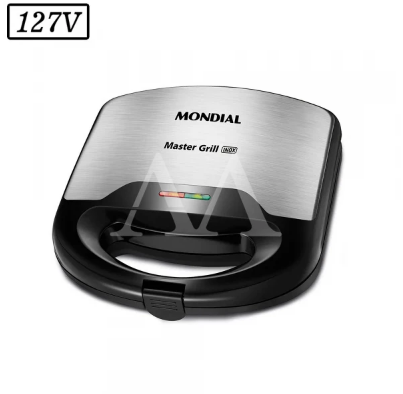 SANDUICHEIRA GRILL MONDIAL MASTER S-20 750W 127V INOX/PRETA