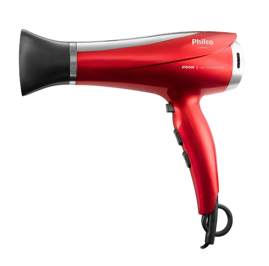 Secador de Cabelo Cherry 2100W, 02 velocidades, 03 Temperaturas, Função Ar Frio - Philco
