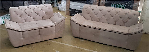 CONJUNTO ESTOFADO MALU AVELÃ 3/2 LUGARES
