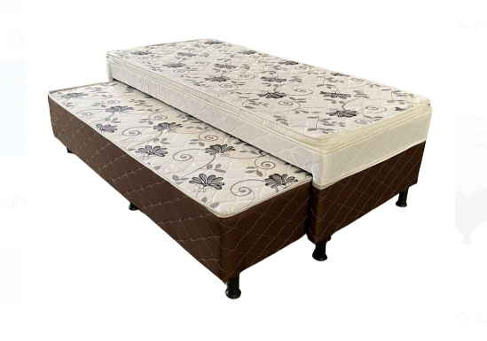 CAMA BOX MALU CHARM LUXO C/ AUXILIAR 88X52