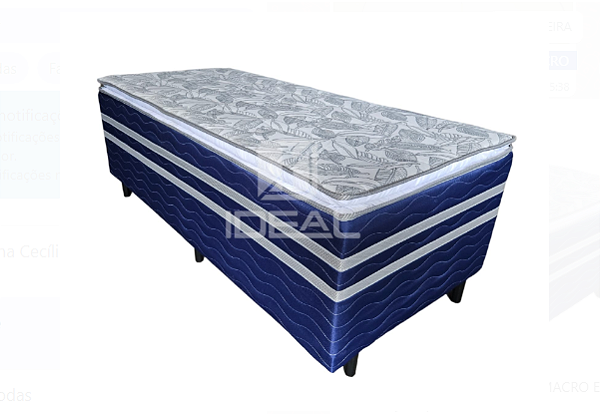 CAMA BOX SOLTEIRO TOPÁZIO MACRO ESPUMA 88X58