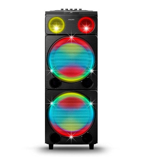 Caixa de Som Philips 2400W TAX5509 Bivolt - Bluetooth, Efeitos e Karaokê, USB, Entrada para Guitarra