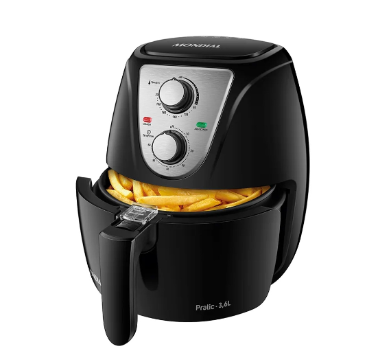 Fritadeira Mondial Air Fryer Pratic 3,6L AF-36-BI Sem Óleo 1500W