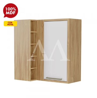 ARMARIO RONIPA CANTO 1P ABRIR SYRAH 80CM AMENDOA/BRANCO