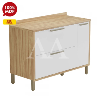 BALCAO RONIPA 2P 1G SYRAH 120CM P/ PIA AMENDOA/BRANCO