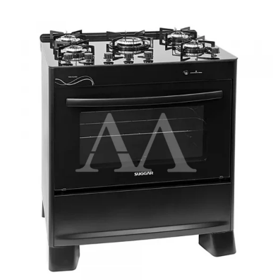 FOGAO 5B SUGGAR PISO NEO GLASS MESA VIDRO PRETO