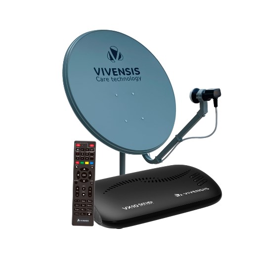 Kit Receptor VX10 e Parabólica 60cm Vivensis TV Digital
