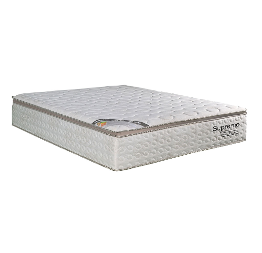 Colchão Supremo D45 Casal 138cm, com pillow, Molas ensacadas - Bom Pastor