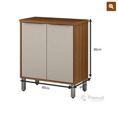 Balcão Agata 2 Portas Soft Carvalho/Off White CHF Moveis