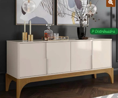 Buffet 4 Portas 168cm Amalfi Off White/Madero Canela – LUKALIAM