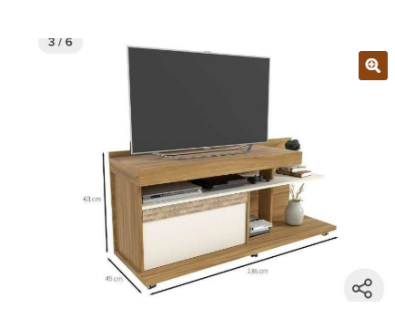 Rack Milagres Freijó / Off White 136 cm – Avelan Móveis