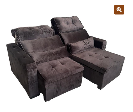 SOFA RETRÁTIL RECLINAVEL 180 MT COR MARROM MODELO Robust