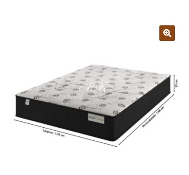 Colchão Casal Smart Classic Preto (138x188x22) – Molas Ensacadas – Plumatex