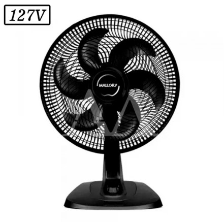 VENTILADOR MALLORY TURBO FRESH 2 EM 1 40CM 6 PAS 3 VEL 127V PRETO