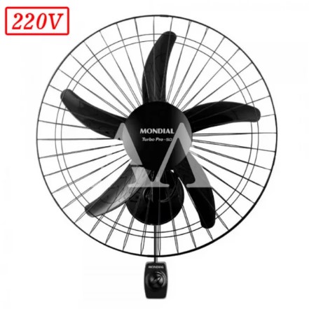 VENTILADOR MONDIAL NVP-PRO-50 PAREDE 50CM 5 PAS 3 VEL 220V PRETO