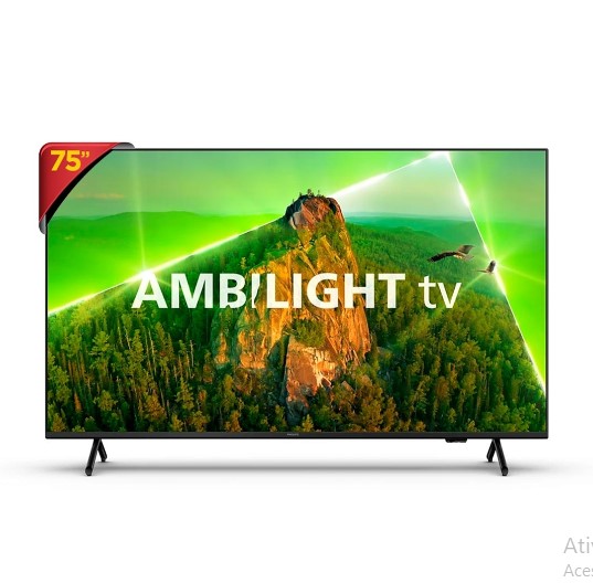 Smart TV LED 75" 4K Philips 75PUG7908 Google TV, Google Assistente integrado, Bluetooh e Wi-Fi