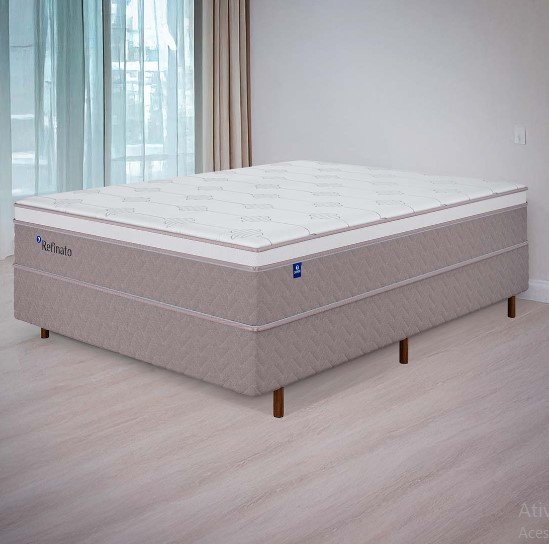 Conjunto Cama Box Refinato D45 Casal 138cm | Sonos Colchões