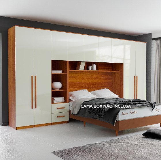 Guarda Roupa Casal Modulado 4 Peças Tivoli 100% MDF | Bom Pastor
