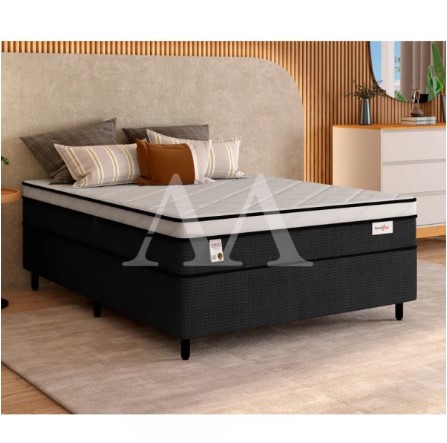 CJ BASE BOX/COLCHAO 138X188X72 PLUMATEX SMARTFLEX BLACK MOLAS ENSACADAS