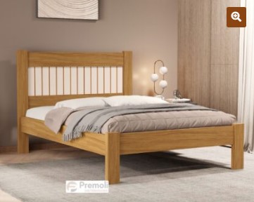 Cama Casal Bela 100% MDF 117x145x199cm Cor nature/off
