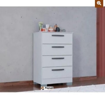 Cômoda 867 4 Gavetas Branco Brilho – Poquema – POQUEMA MÓVEIS