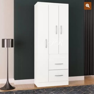 ROUPEIRO MILÃO 3 PORTAS BRANCO BRILHO Poquema