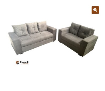 Sofa Pop Bela 2 /3 Lugares Cor Cinza Claro – Almofadas soltas Pés em Madeira