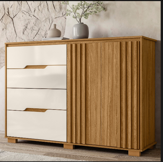 Cômoda com Sapateira Texas 4 Gavetas e 2 portas - Moval