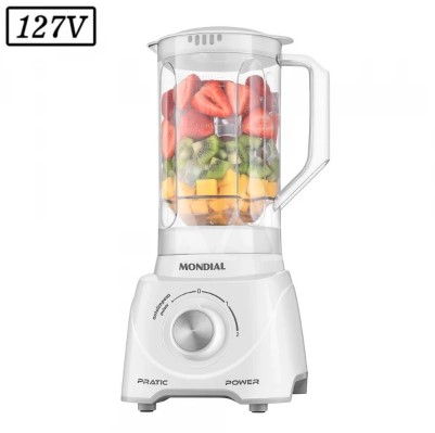 LIQUIDIFICADOR MONDIAL PRATIC POWER L-97-W 2 VEL 127V BRANCO
