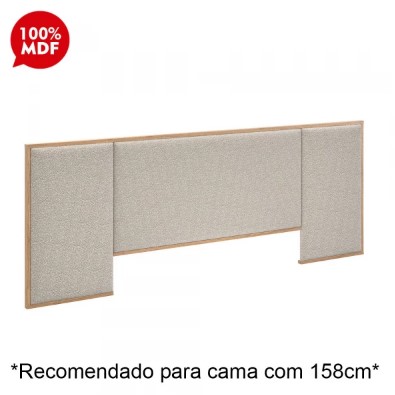 CABECEIRA DE CASAL ROBEL CONCEPT 1.58 C/2 PAINEIS LATERAIS ESTOFADA HANOVER/TEC BUCLE