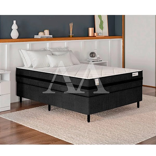 CJ BASE BOX/COLCHAO 138X188X67 PLUMATEX SMARTILHEUS BLACK MOLAS ENSACADAS