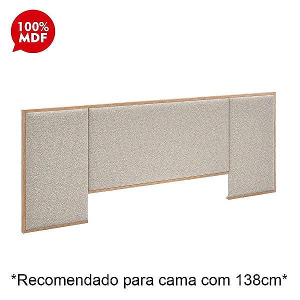 CABECEIRA DE CASAL ROBEL CONCEPT 1.38 C/2 PAINEIS LATERAIS ESTOFADA HANOVER/TEC BUCLE