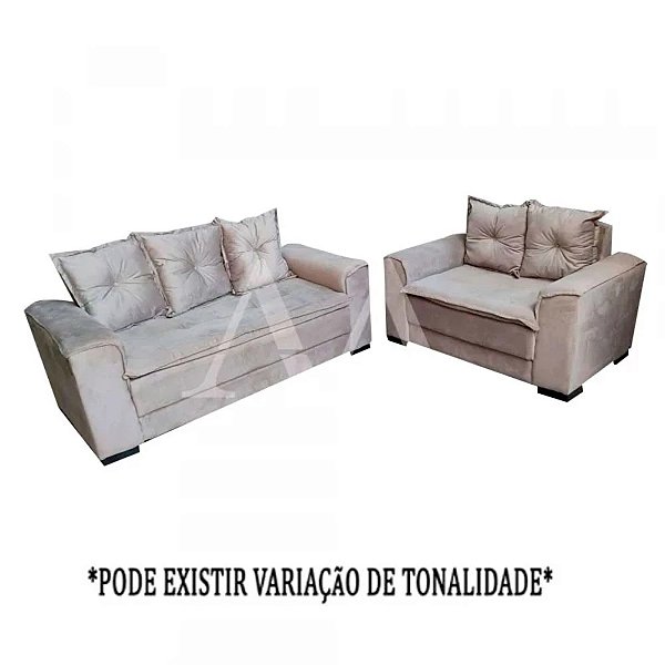 CJ ESTOFADO BOMFLEX 2/3 LUGARES HAITI AREIA ASTECA VELUDO INCA 03