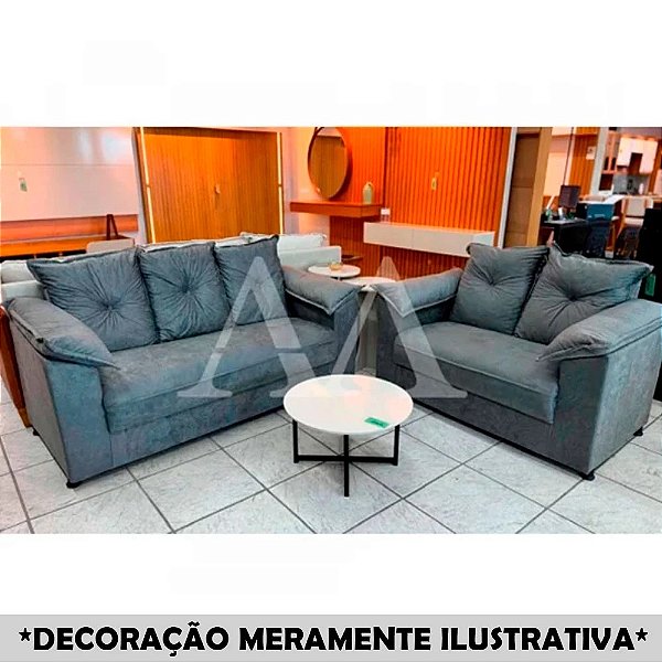 CJ ESTOFADO LIFESPUMA 2/3 LUGARES PAULINHA CINZA