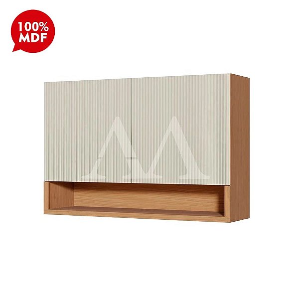 ARMARIO NESHER 2P ABRIR SIMONE MENDES 120CM CARVALHO/GREIGE 500960