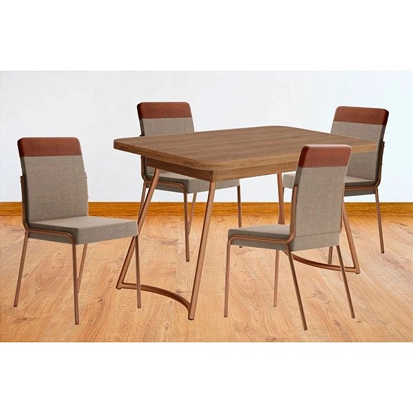 CJ MESA 04 CAD CARRARO EVORA 1604 RETANGULAR 130X80 CAD DUO 1739 ROSE COBRE